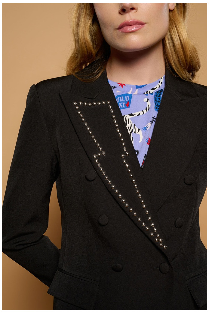 Thunder Jacket Minueto – Blazer Negra con Detalle Strass Mujer | FriendsnShop