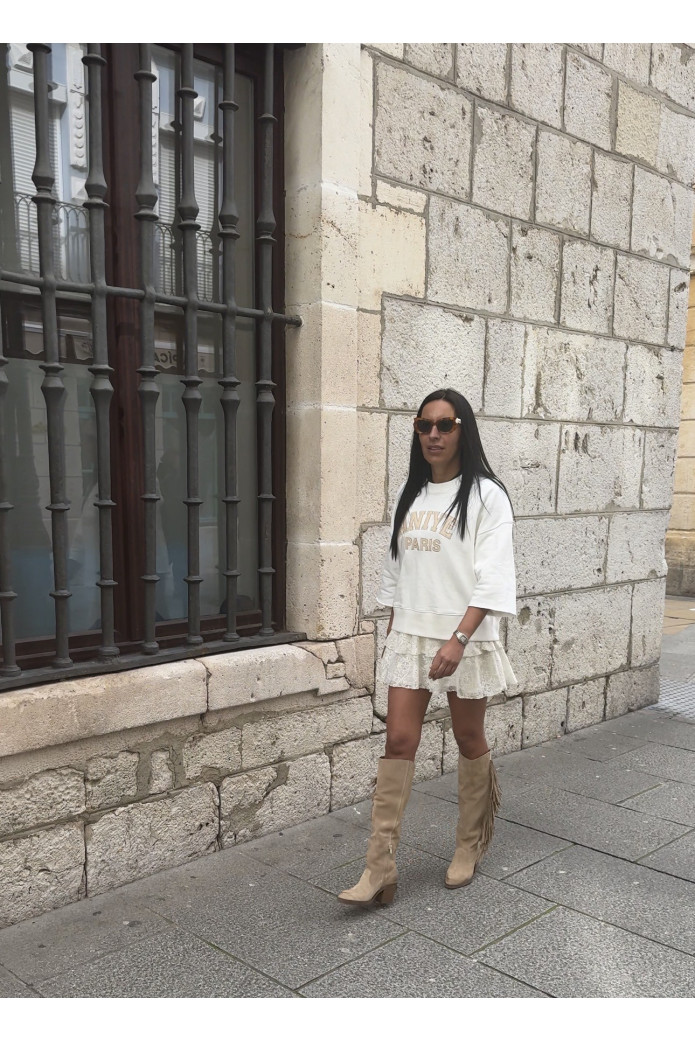 Botas Vóley Bambi Nemonic | Bota Alta Beige Flecos