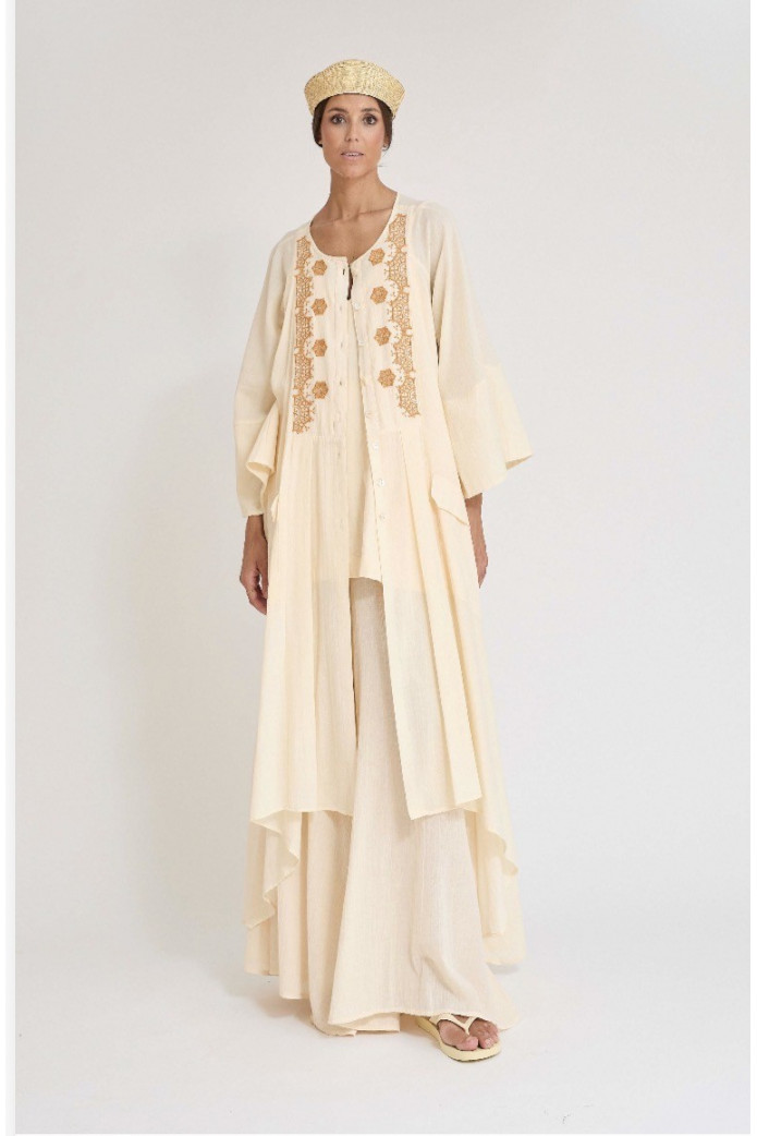 Kaftan Artibai Zaitegui – Kaftán Largo Bordado Algodón 100% SS26
