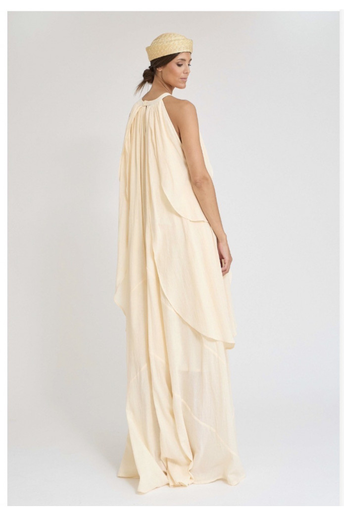 Vestido Urumea Crudo Zaitegui – Vestido Halter Largo Algodón SS26