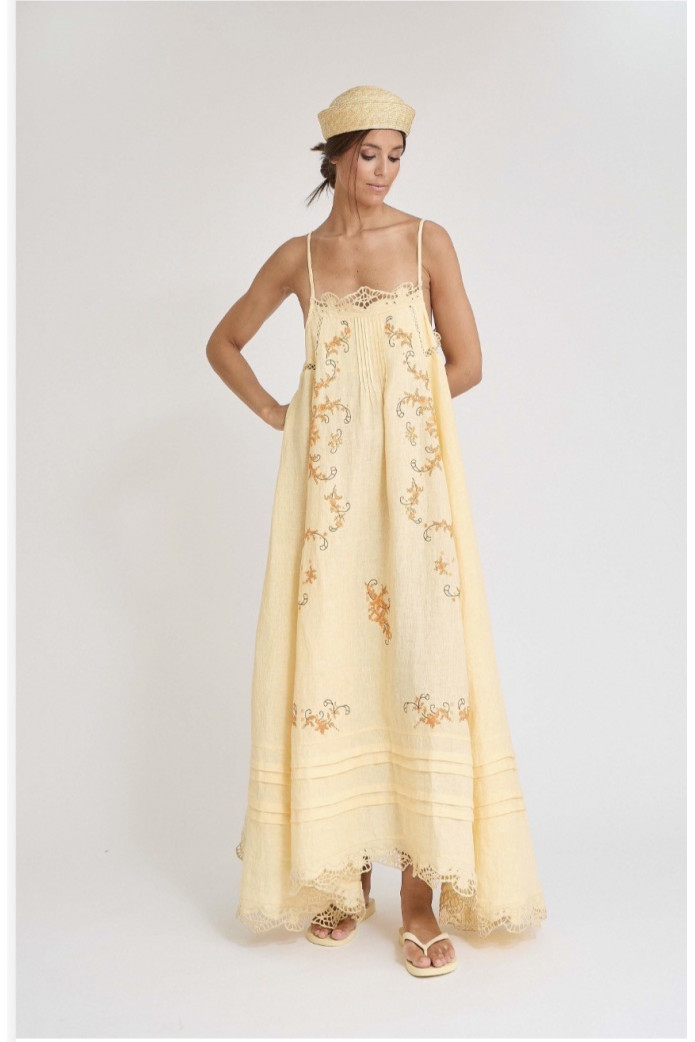 Vestido Getxo Zaitegui Vainilla SS26 | Vestido Lino Mujer