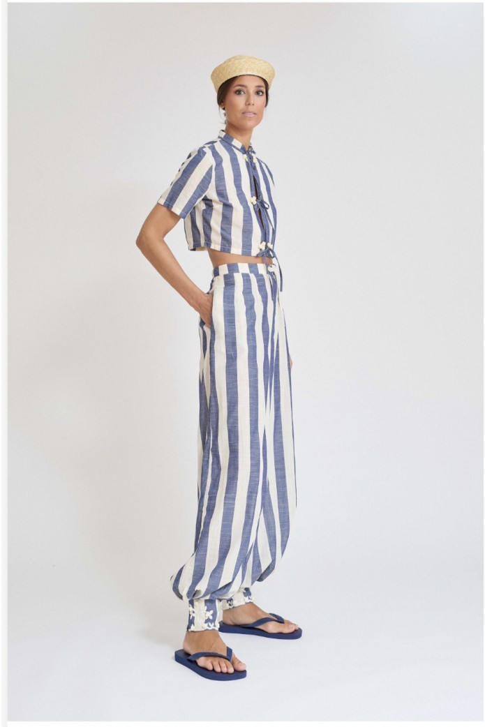 Pantalón Noa Zaitegui Rayas SS26 | Pantalón Algodón Mujer