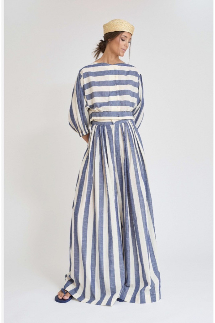 Pantalón Arun Zaitegui Rayas SS26 | Pantalón Ancho Mujer