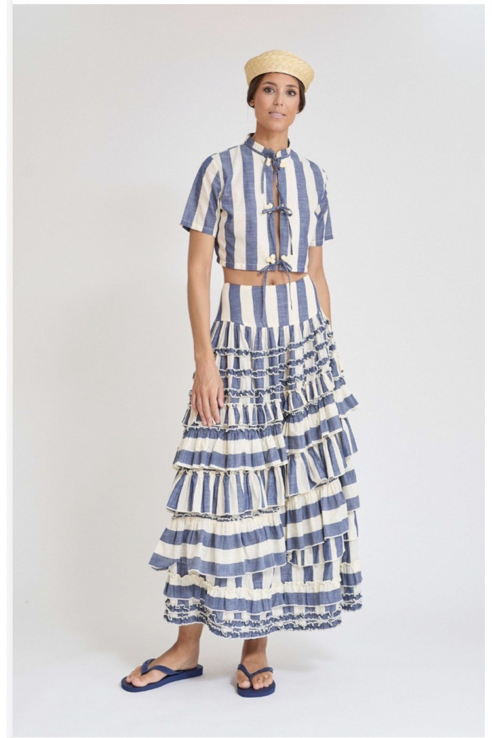 Top Aroa Zaitegui Rayas SS26 | Top Algodón Mujer