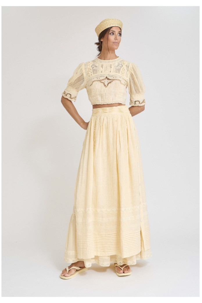 Top Valentina Zaitegui Vainilla SS26 | Top Puntilla Mujer