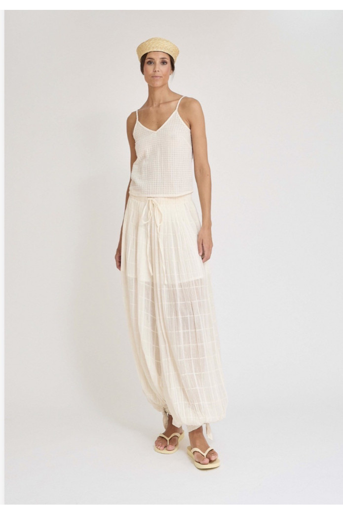 Top Easo Zaitegui Crudo SS26 | Top Algodón Mujer