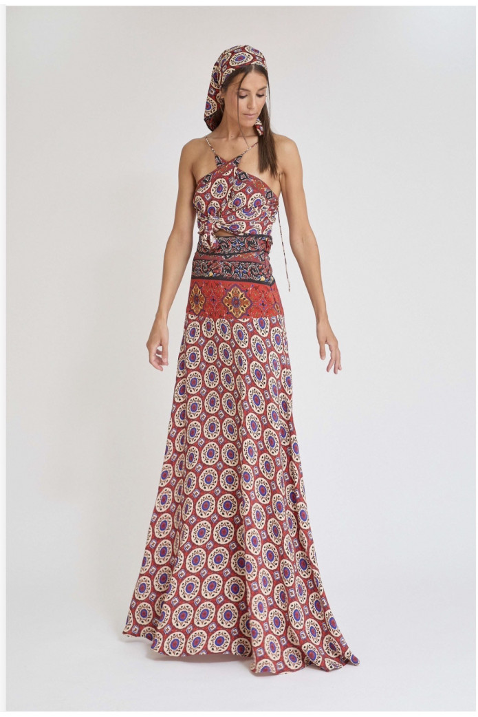 Falda Oketa Zaitegui SS26 | Falda Larga Estampada Mujer