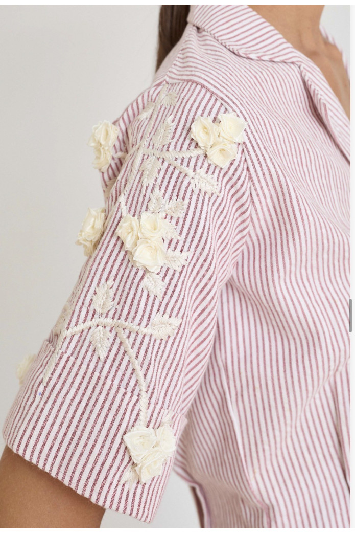 Camisa Kapildui Zaitegui SS26 | Camisa Rayas Bordada Mujer