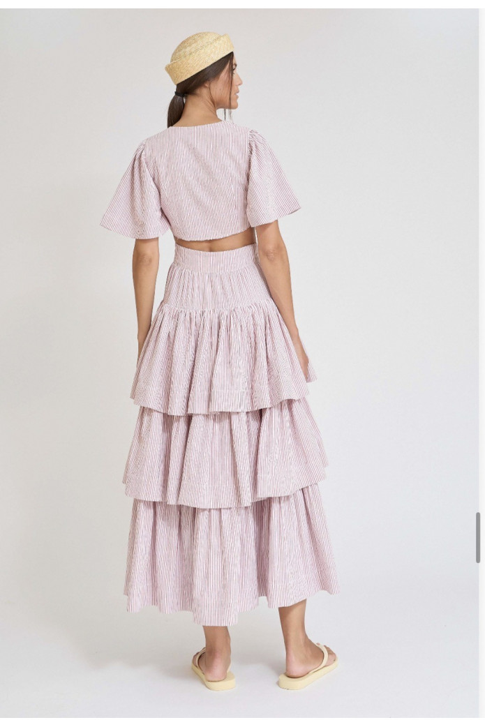 Falda Amboto Zaitegui SS26 | Falda Volantes Rayas Mujer